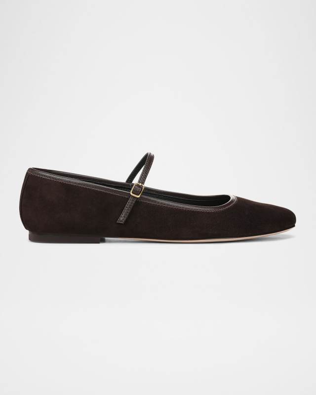 Ellie Suede Mary Jane Ballerina Flats